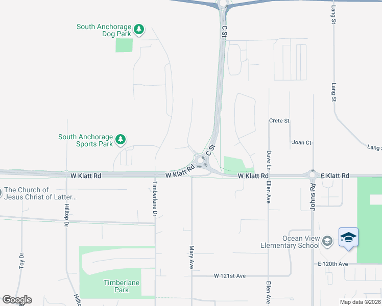 map of restaurants, bars, coffee shops, grocery stores, and more near 11500 C Street in Anchorage