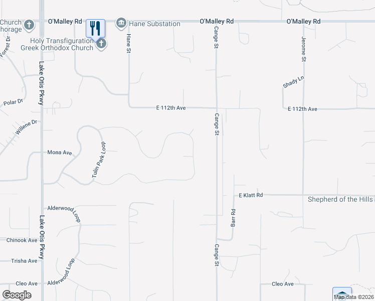 map of restaurants, bars, coffee shops, grocery stores, and more near 3039 Morgan Loop in Anchorage