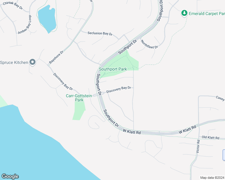 map of restaurants, bars, coffee shops, grocery stores, and more near 11461 Discovery Park Drive in Anchorage