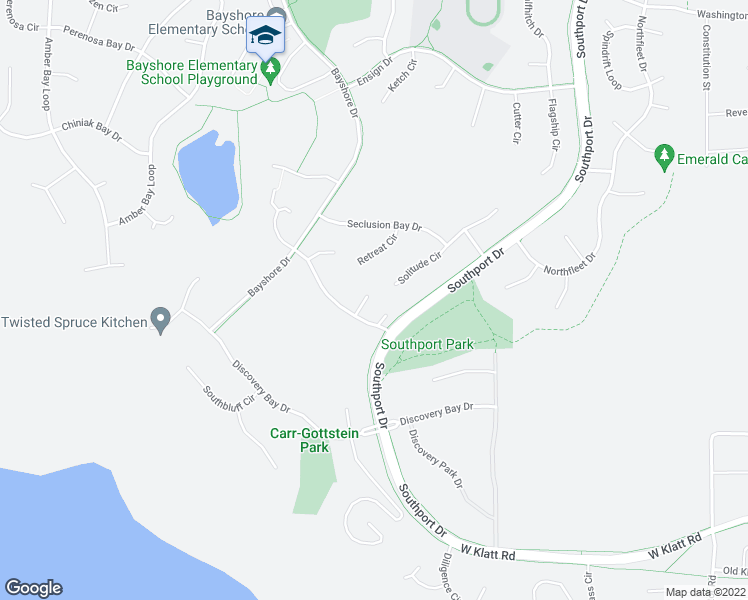 map of restaurants, bars, coffee shops, grocery stores, and more near 2929 Seclusion Cove Drive in Anchorage