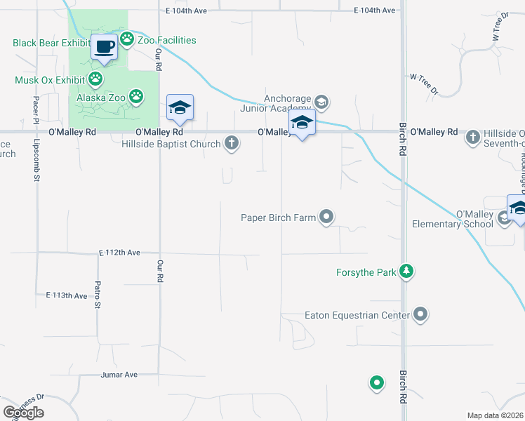 map of restaurants, bars, coffee shops, grocery stores, and more near 11020 Totem Road in Anchorage