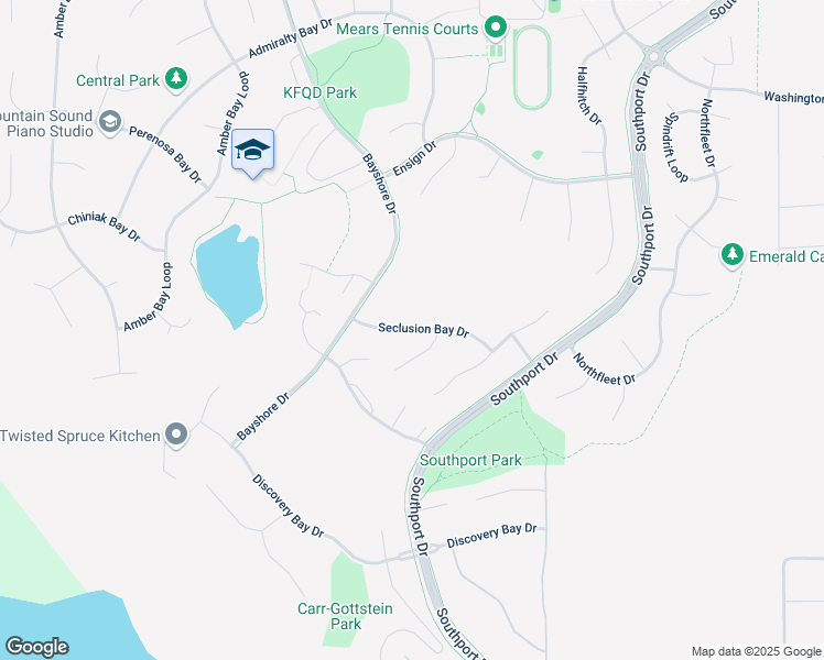 map of restaurants, bars, coffee shops, grocery stores, and more near 3033 Seclusion Bay Drive in Anchorage