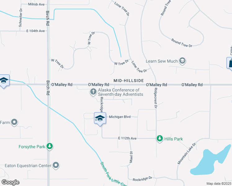map of restaurants, bars, coffee shops, grocery stores, and more near 6300 Woodmont Drive in Anchorage