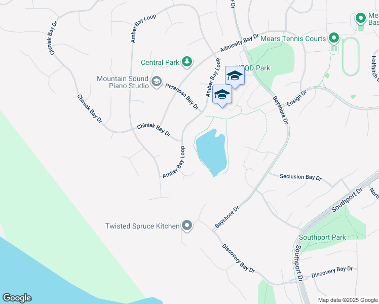 map of restaurants, bars, coffee shops, grocery stores, and more near 3071 Amber Bay Loop in Anchorage