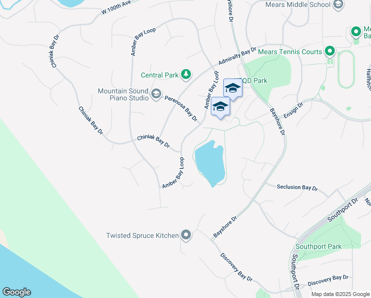 map of restaurants, bars, coffee shops, grocery stores, and more near 3071 Amber Bay Loop in Anchorage