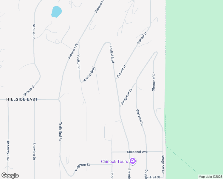 map of restaurants, bars, coffee shops, grocery stores, and more near 10701 Rezanof Circle in Anchorage