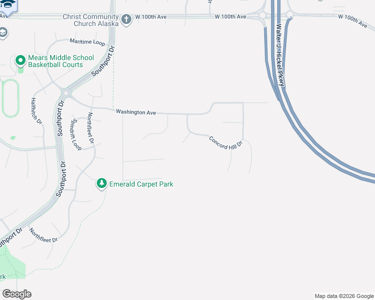 map of restaurants, bars, coffee shops, grocery stores, and more near 10620 Republic Circle in Anchorage