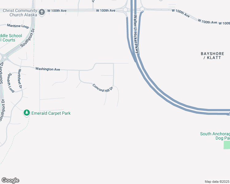 map of restaurants, bars, coffee shops, grocery stores, and more near 10561 Concord Hill Circle in Anchorage