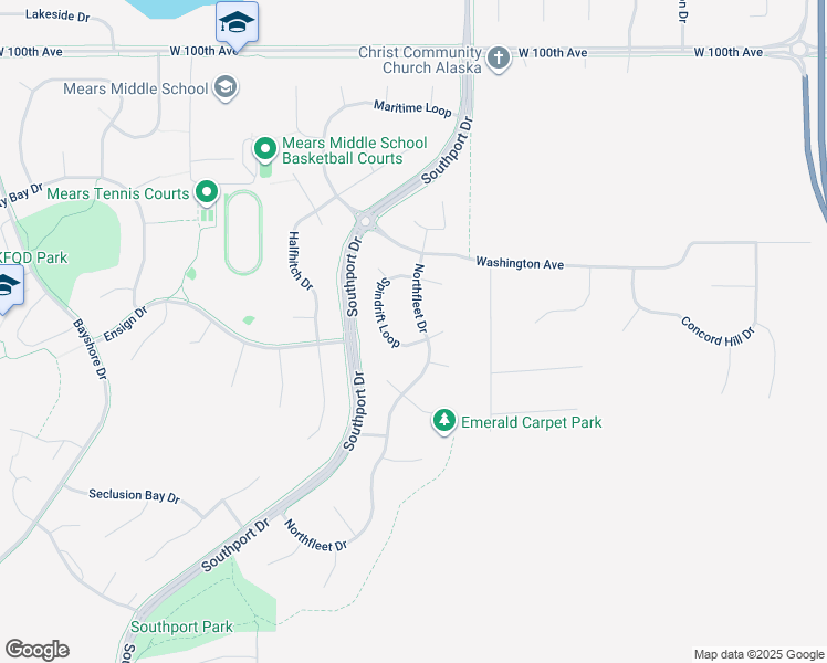 map of restaurants, bars, coffee shops, grocery stores, and more near 10569 Spindrift Loop in Anchorage