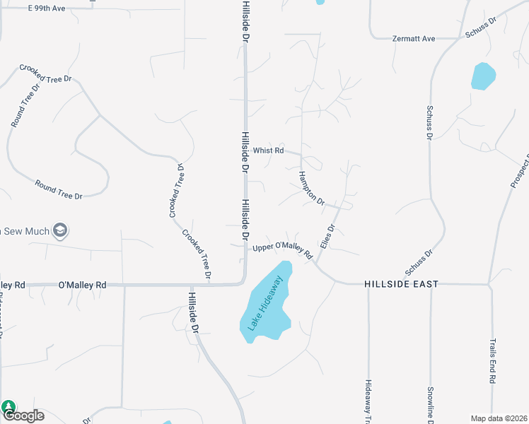 map of restaurants, bars, coffee shops, grocery stores, and more near 7401 Upper O'Malley Road in Anchorage