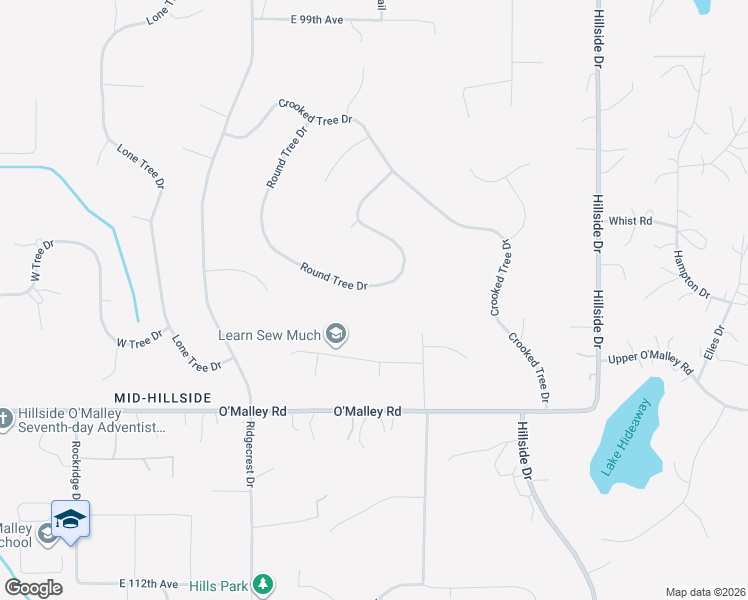 map of restaurants, bars, coffee shops, grocery stores, and more near 6770 Round Tree Drive in Anchorage