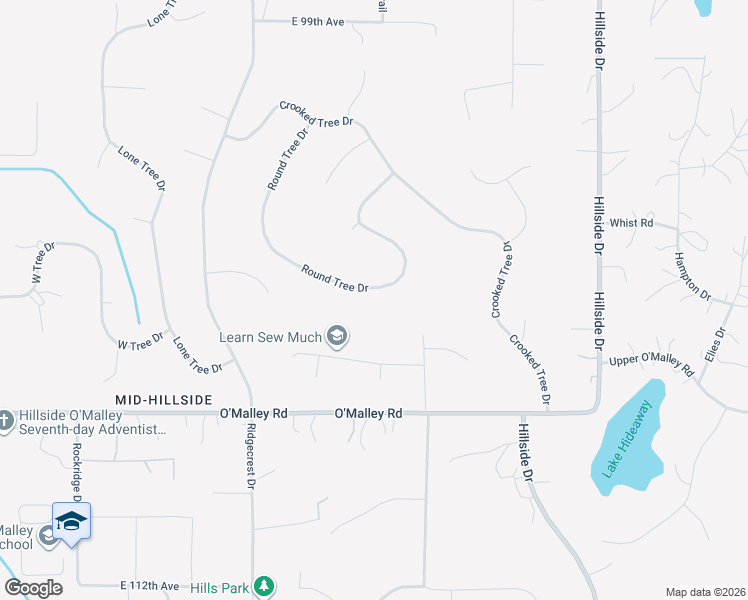 map of restaurants, bars, coffee shops, grocery stores, and more near 6770 Round Tree Drive in Anchorage