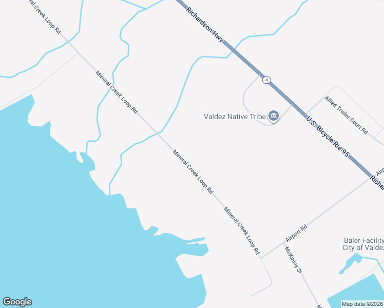 map of restaurants, bars, coffee shops, grocery stores, and more near 1739 Mineral Creek Loop Road in Valdez