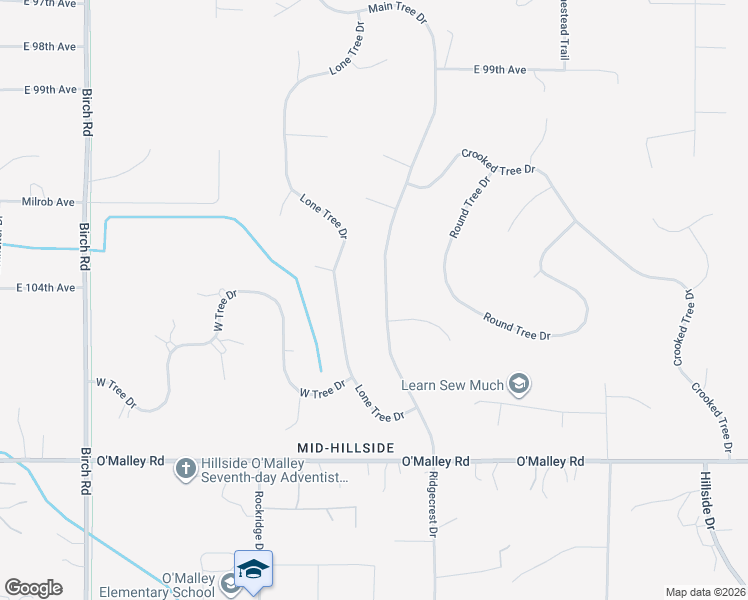 map of restaurants, bars, coffee shops, grocery stores, and more near 10404 Main Tree Drive in Anchorage