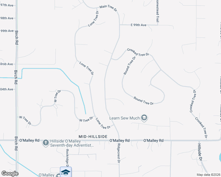 map of restaurants, bars, coffee shops, grocery stores, and more near 6680 Round Tree Drive in Anchorage