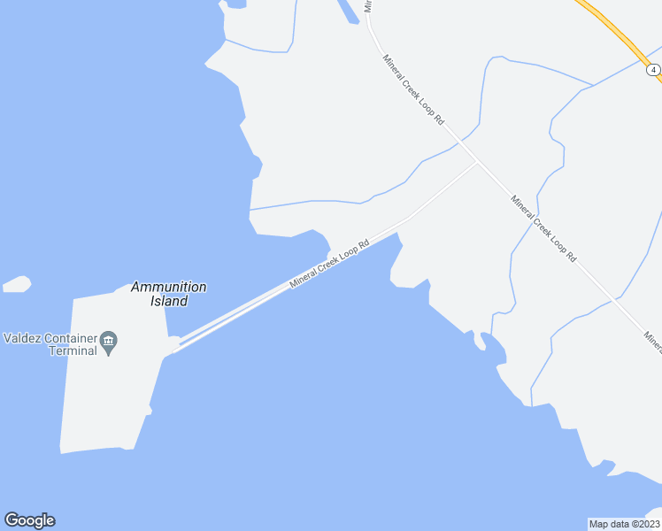 map of restaurants, bars, coffee shops, grocery stores, and more near Mineral Creek Loop Rd in Valdez