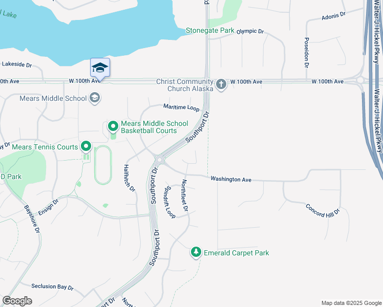 map of restaurants, bars, coffee shops, grocery stores, and more near 10209 Halfhitch Circle in Anchorage