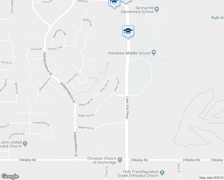 map of restaurants, bars, coffee shops, grocery stores, and more near 10248 Ridge Park Drive in Anchorage