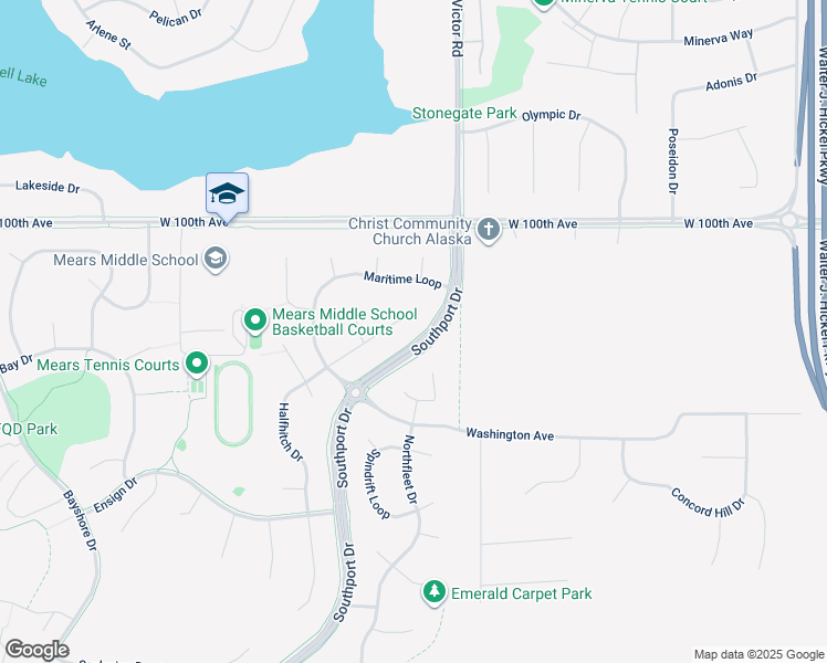 map of restaurants, bars, coffee shops, grocery stores, and more near 10209 Halfhitch Circle in Anchorage