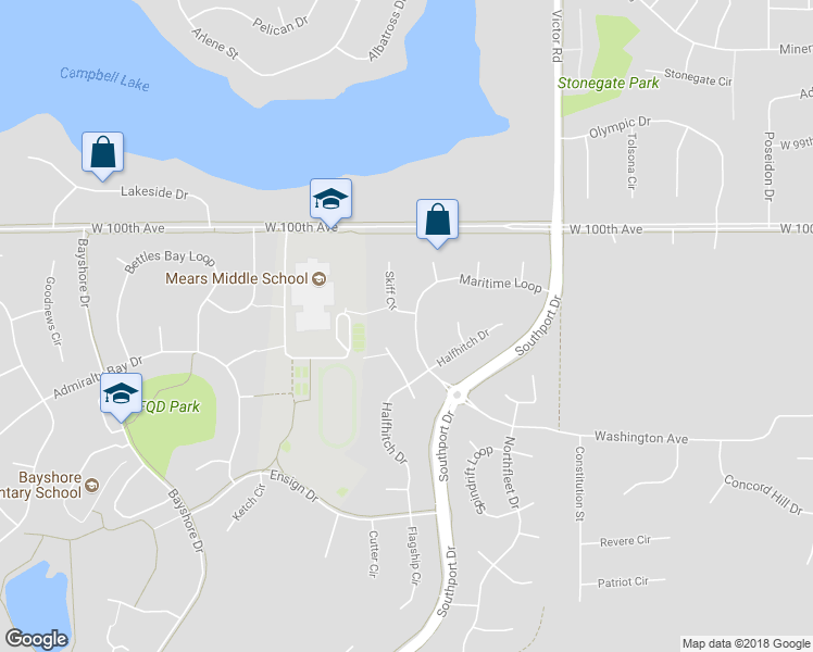 map of restaurants, bars, coffee shops, grocery stores, and more near 10162 Skiff Circle in Anchorage