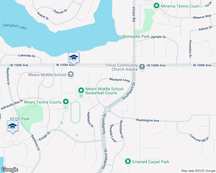 map of restaurants, bars, coffee shops, grocery stores, and more near 10141 Lido Circle in Anchorage