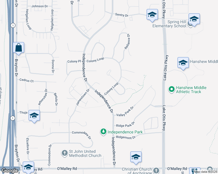 map of restaurants, bars, coffee shops, grocery stores, and more near 10024 Nantucket Circle in Anchorage