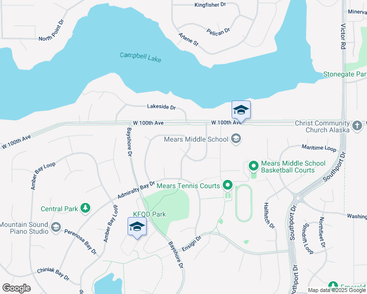 map of restaurants, bars, coffee shops, grocery stores, and more near 3050 Bettles Bay Loop in Anchorage
