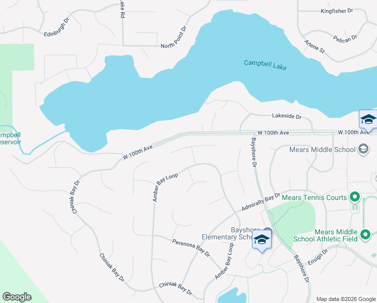 map of restaurants, bars, coffee shops, grocery stores, and more near 3510 Kachemak Place in Anchorage