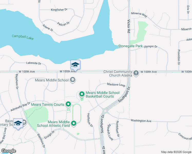 map of restaurants, bars, coffee shops, grocery stores, and more near 10031 Skiff Circle in Anchorage