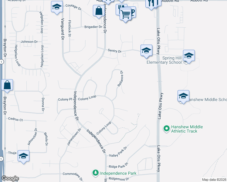 map of restaurants, bars, coffee shops, grocery stores, and more near 9606 Reliance Drive in Anchorage