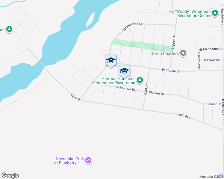 map of restaurants, bars, coffee shops, grocery stores, and more near 1112 West Klutina Street in Valdez