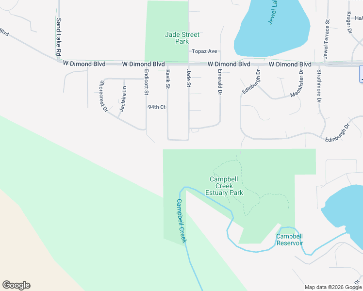 map of restaurants, bars, coffee shops, grocery stores, and more near 4920 Byrd Lane in Anchorage