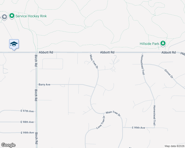 map of restaurants, bars, coffee shops, grocery stores, and more near 9400 Main Tree Drive in Anchorage