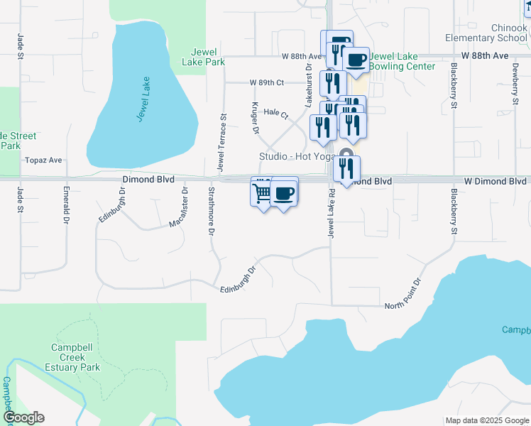 map of restaurants, bars, coffee shops, grocery stores, and more near 4058-4198 W Dimond Blvd in Anchorage