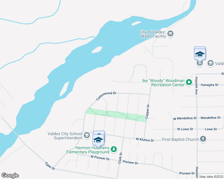 map of restaurants, bars, coffee shops, grocery stores, and more near 887 Cottonwood Drive in Valdez