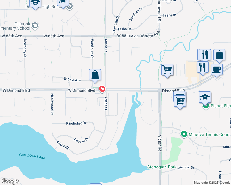 map of restaurants, bars, coffee shops, grocery stores, and more near 9260 West Dimond Boulevard in Anchorage
