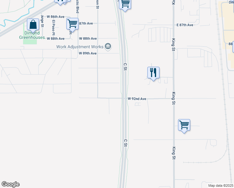 map of restaurants, bars, coffee shops, grocery stores, and more near 400 West 91st Avenue in Anchorage