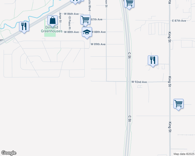 map of restaurants, bars, coffee shops, grocery stores, and more near 630 West 91st Avenue in Anchorage