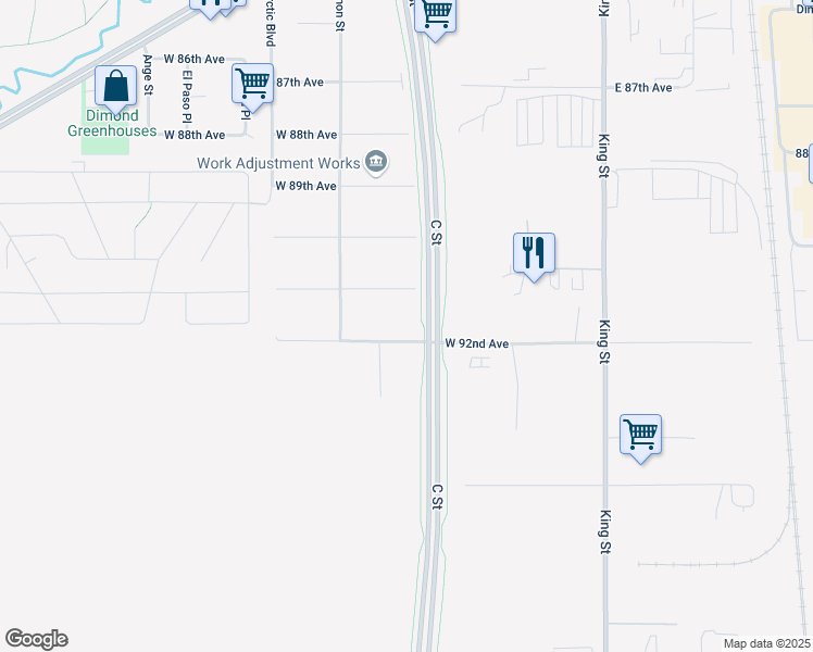 map of restaurants, bars, coffee shops, grocery stores, and more near 400 West 91st Avenue in Anchorage