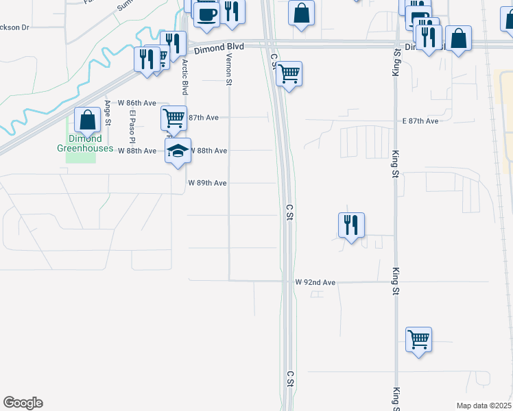 map of restaurants, bars, coffee shops, grocery stores, and more near 431 W 90th Ave in Anchorage