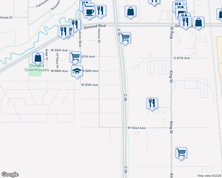 map of restaurants, bars, coffee shops, grocery stores, and more near 431 West 90th Avenue in Anchorage