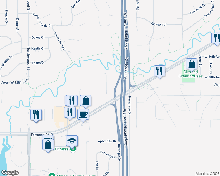 map of restaurants, bars, coffee shops, grocery stores, and more near 8850 Runamuck Place in Anchorage