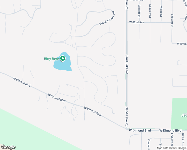 map of restaurants, bars, coffee shops, grocery stores, and more near 8954 Dry Creek Loop in Anchorage