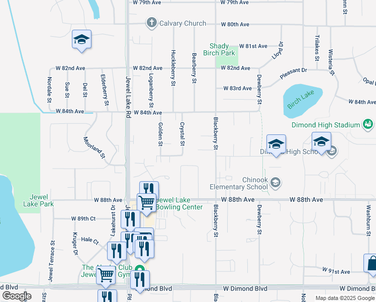 map of restaurants, bars, coffee shops, grocery stores, and more near 3635 West 86th Avenue in Anchorage