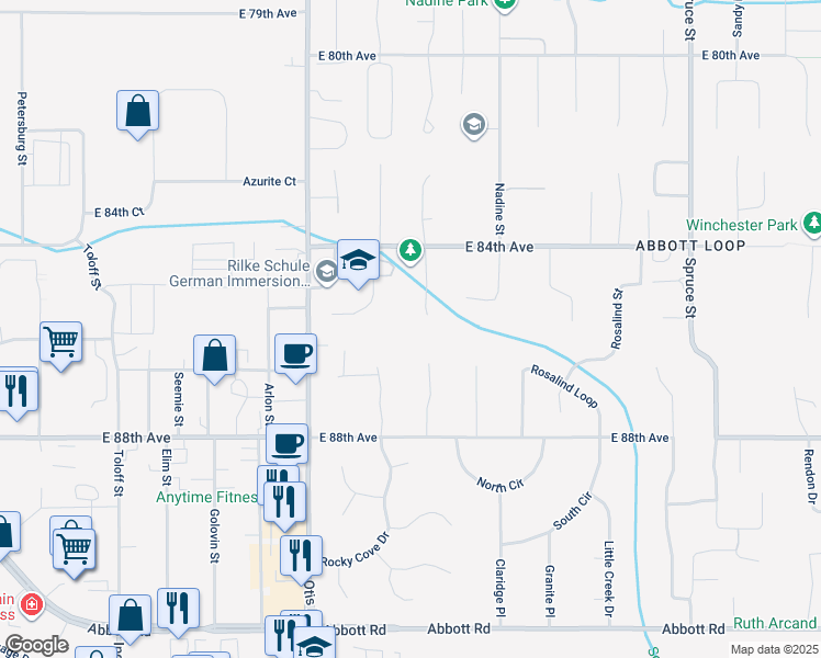 map of restaurants, bars, coffee shops, grocery stores, and more near 8620 Barney Circle in Anchorage