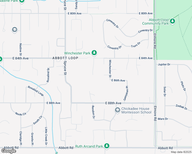 map of restaurants, bars, coffee shops, grocery stores, and more near 8531 Raintree Circle in Anchorage