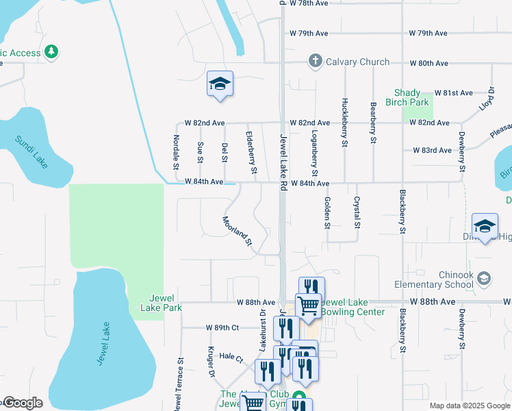 map of restaurants, bars, coffee shops, grocery stores, and more near 8412 Sara Lynn Place in Anchorage