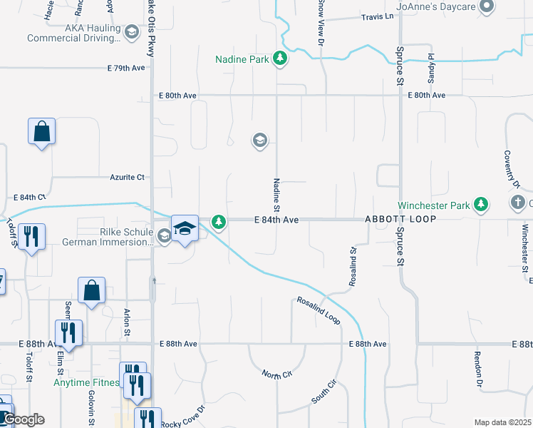 map of restaurants, bars, coffee shops, grocery stores, and more near 2930 East 84th Avenue in Anchorage