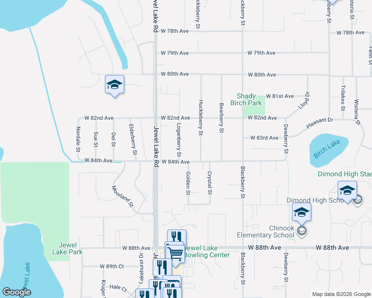 map of restaurants, bars, coffee shops, grocery stores, and more near 3700 West 84th Avenue in Anchorage