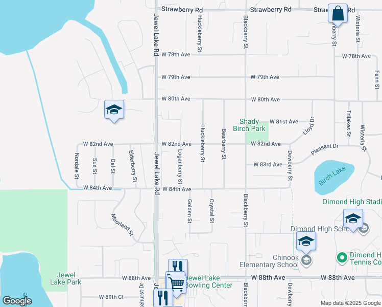 map of restaurants, bars, coffee shops, grocery stores, and more near 8223 Loganberry Street in Anchorage